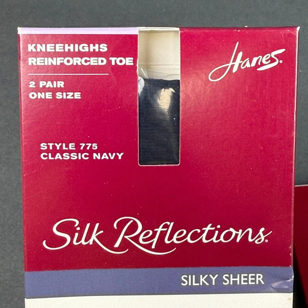 Hanes Knee High Hosiery Bundle Silk Reflections Alive Sheer Multi Color 6 Pairs